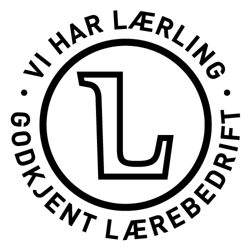 Logo til godkjent lærebedrift i svart